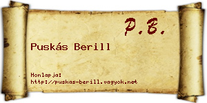 Puskás Berill névjegykártya